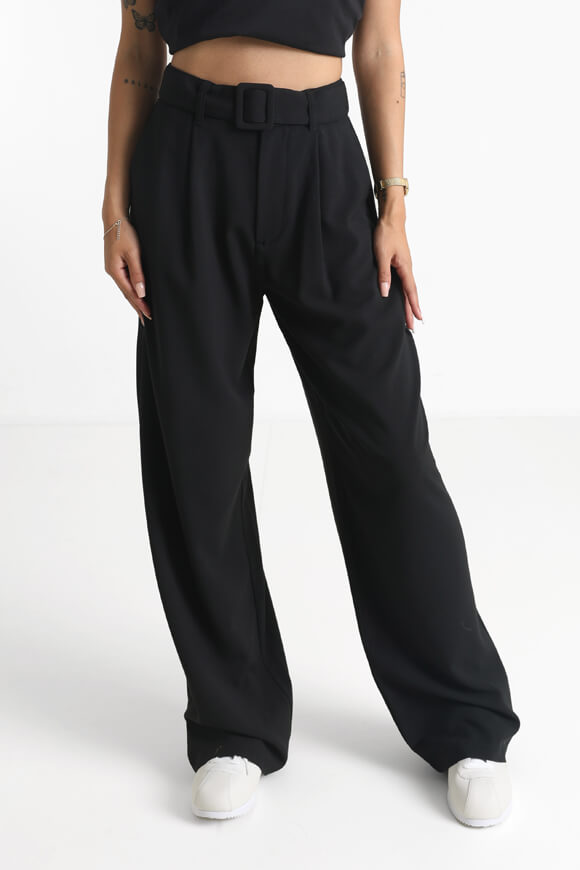 Wide Leg Hose - Schwarz