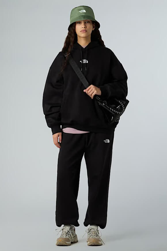 Felpa oversize con cappuccio - Nero