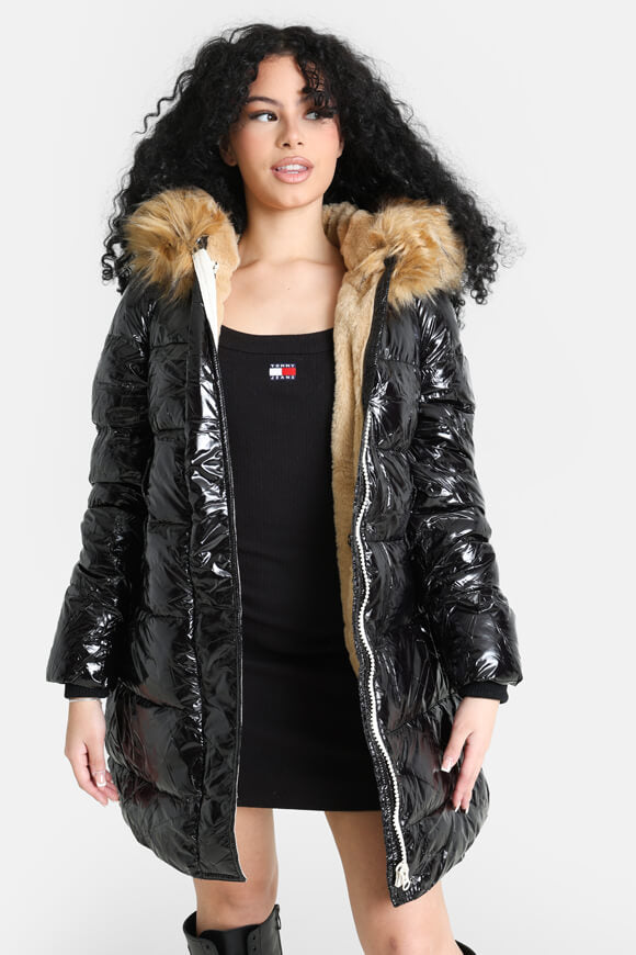 Cappotto in vinile puffer - nero
