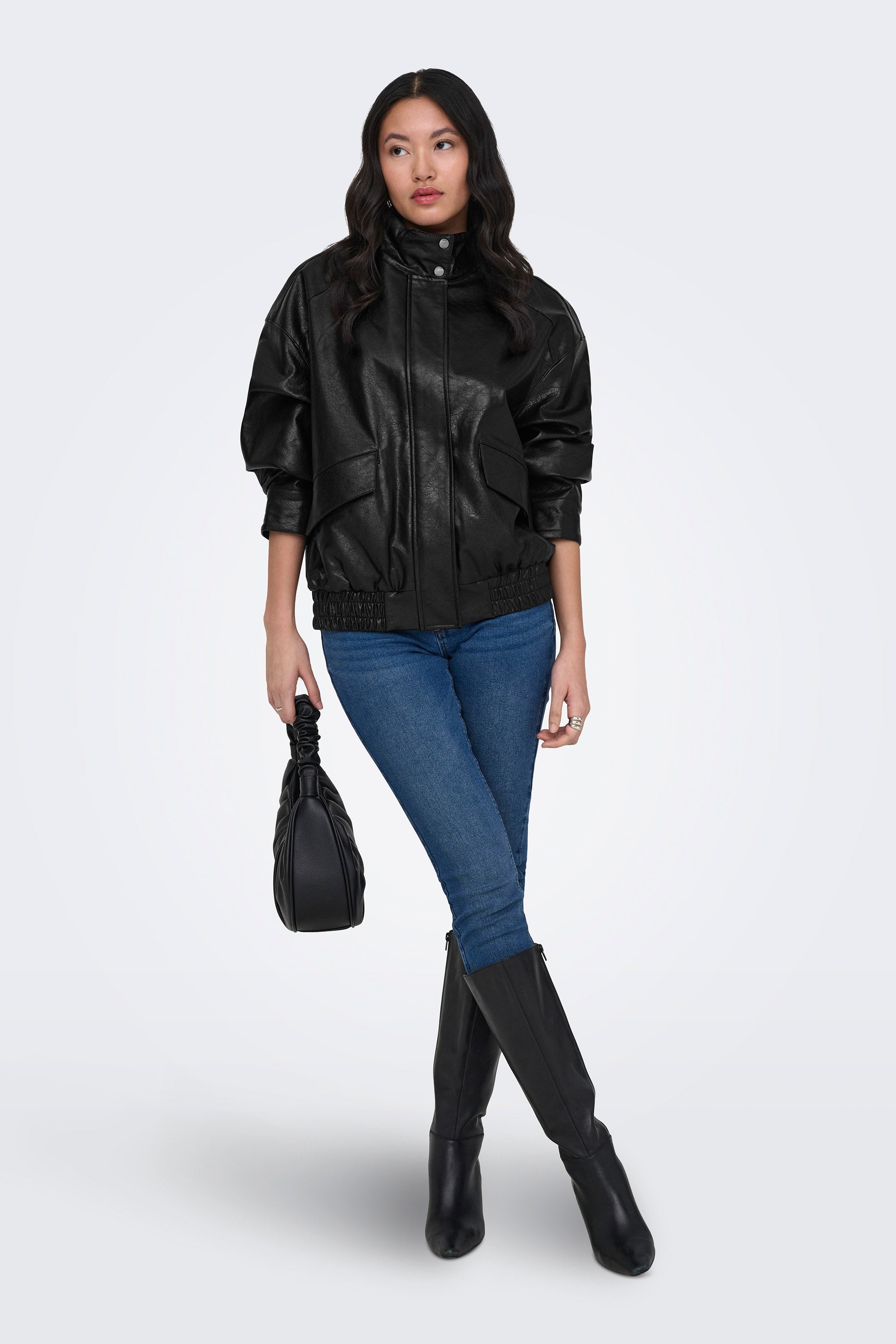 ONLJULIA veste en similicuir - Black
