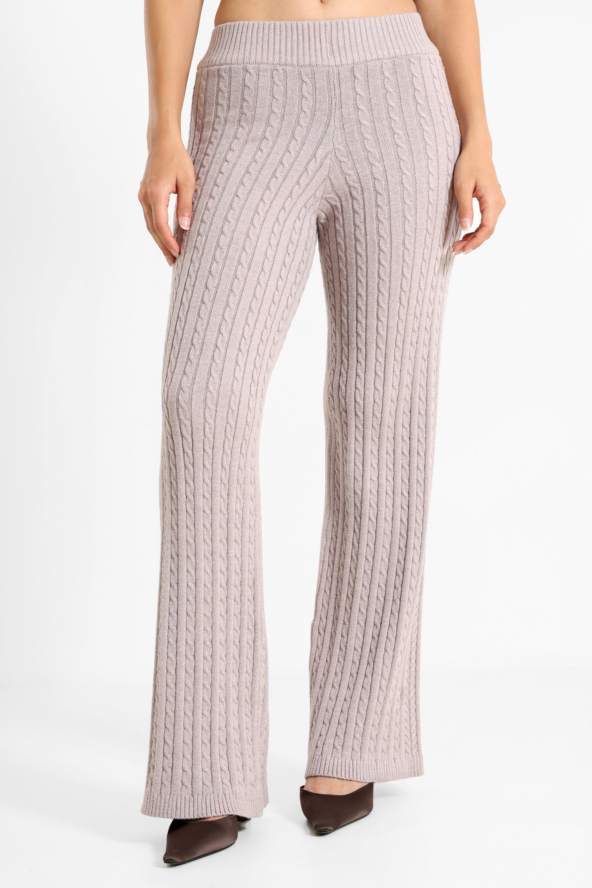 Strickhose - Taupe meliert