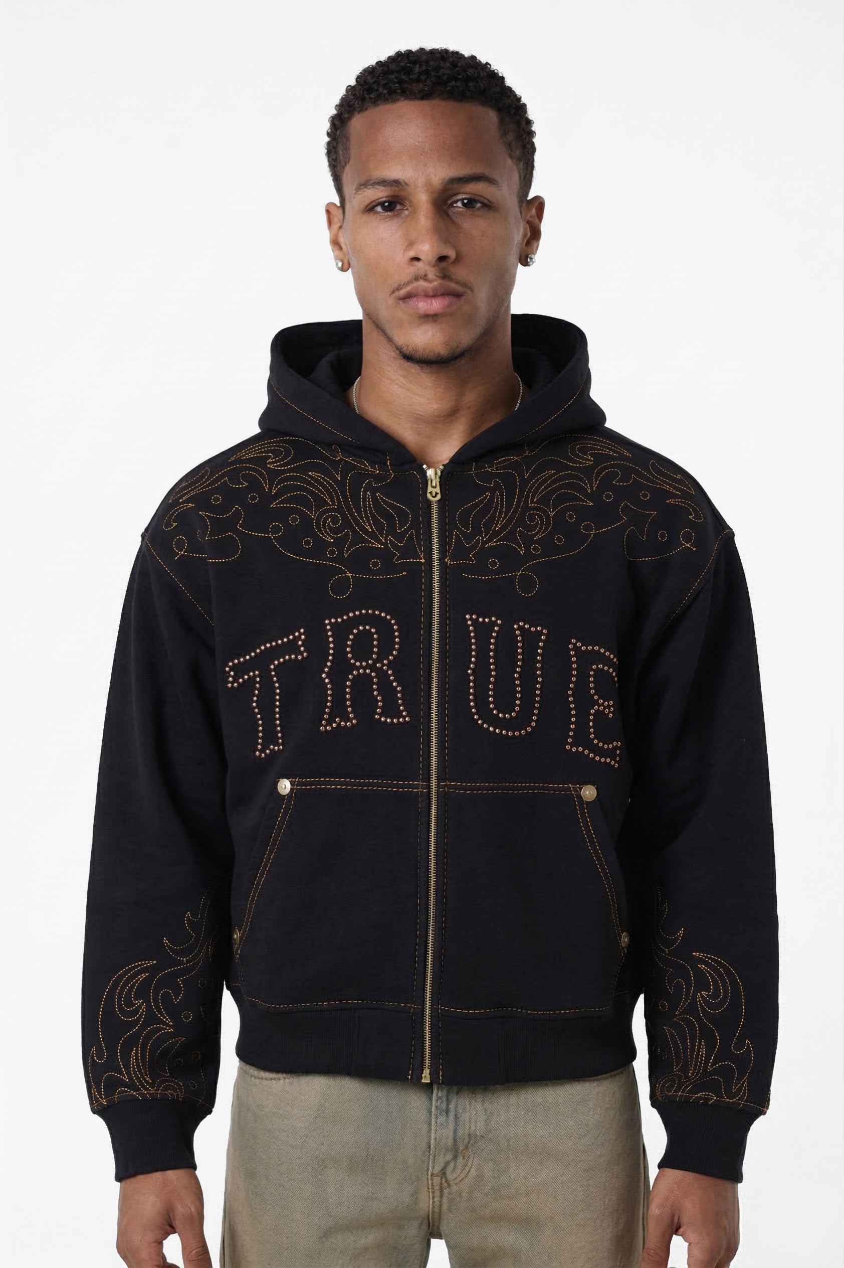 Rodeo Big T sweat zippé à capuchon - Jet Black