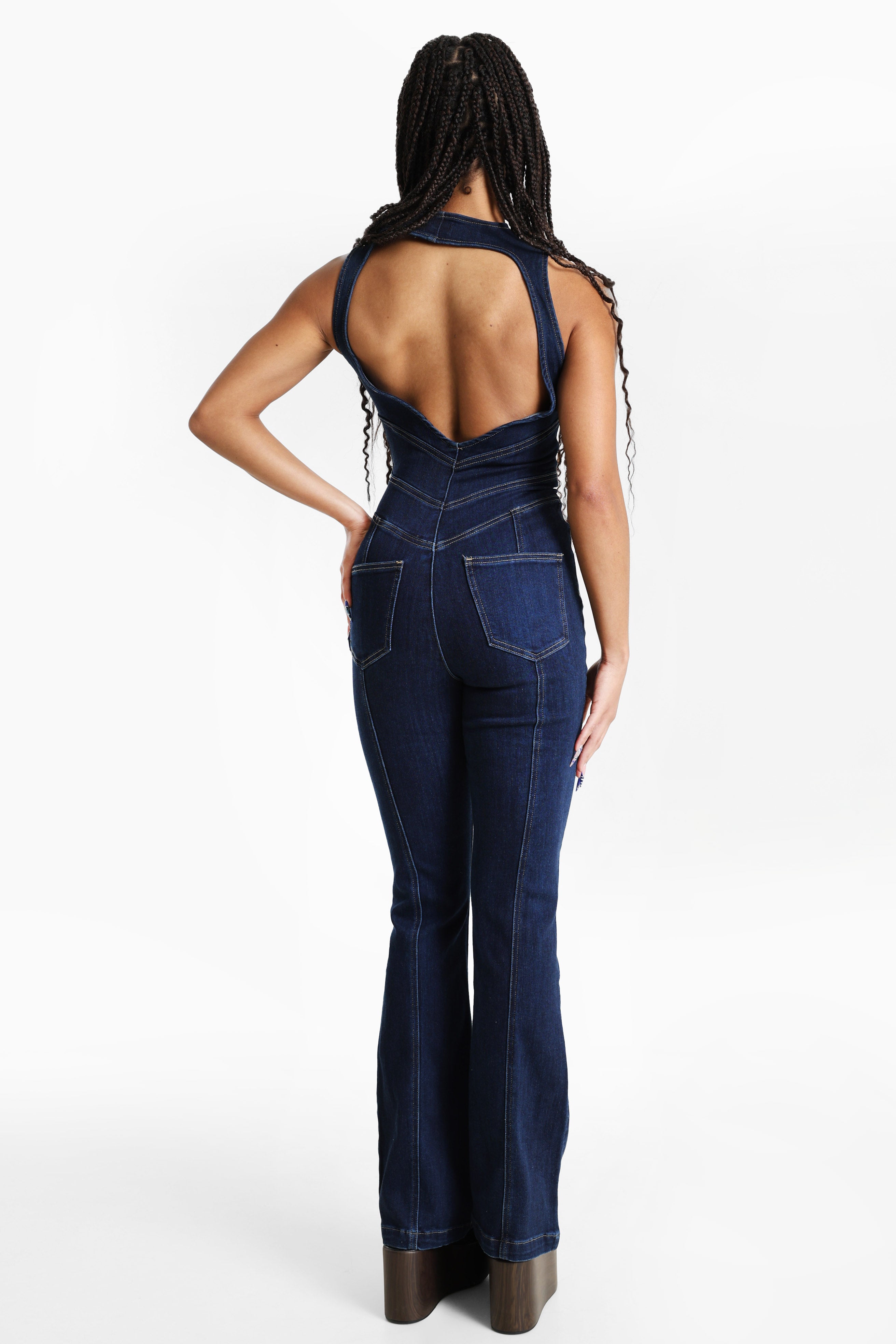 Langer Jeans Overall - Dunkelblau