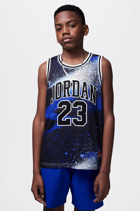 Mesh tank top - Black + Hyper Royal