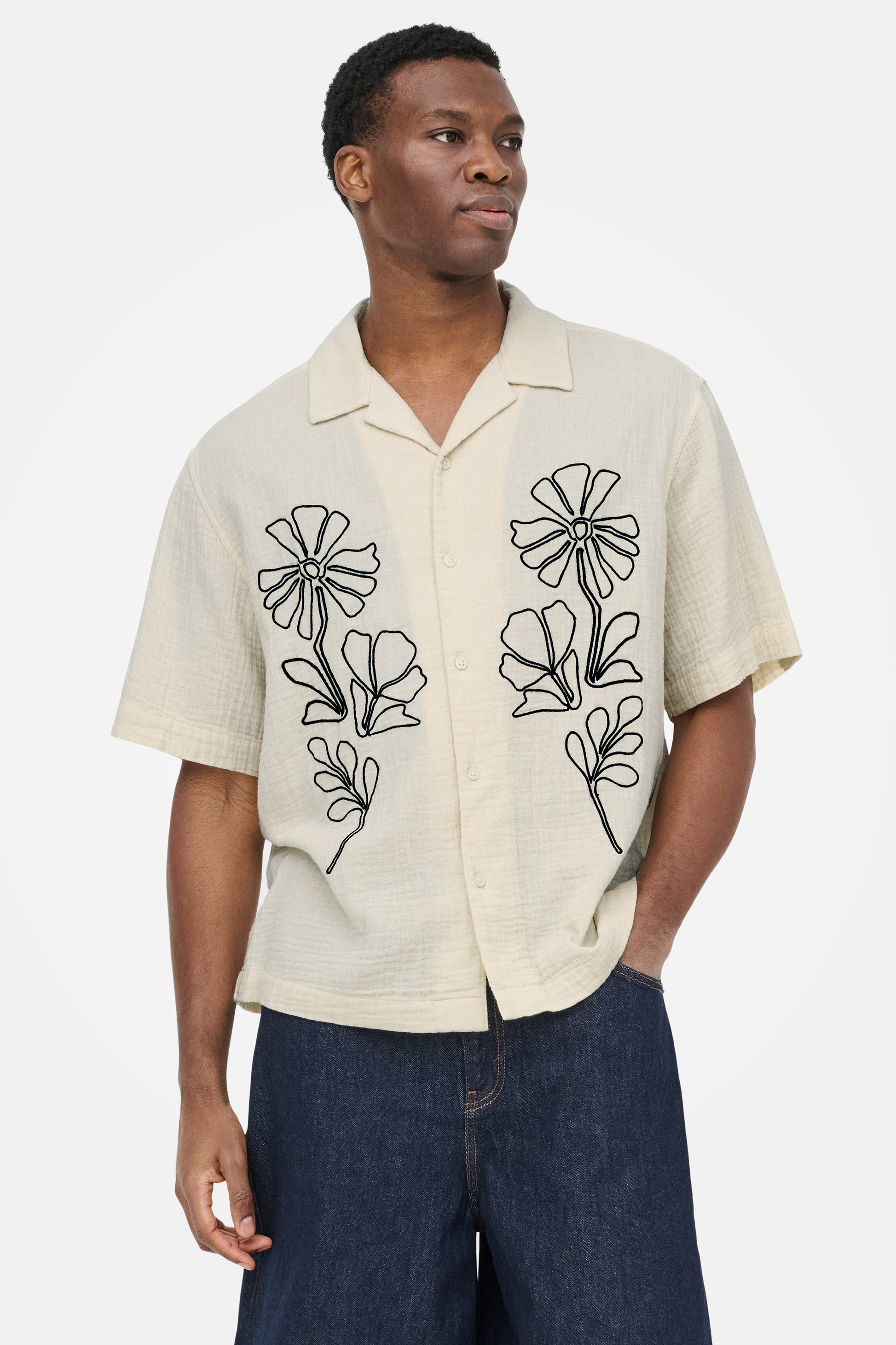 ONSJACKSON Musselin-Hemd - Bone White