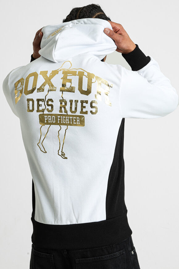 Kapuzensweatjacke - White + Black