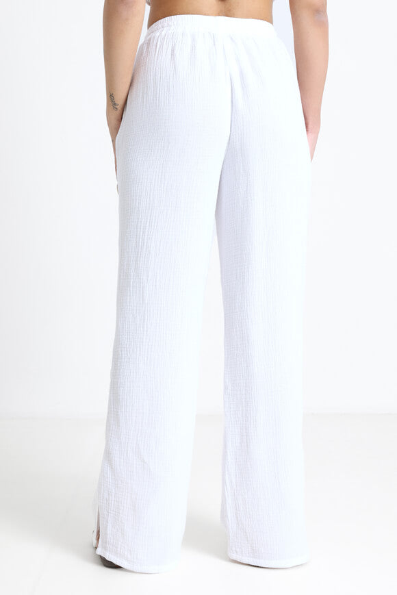 Pantalon large en mousseline - Blanc