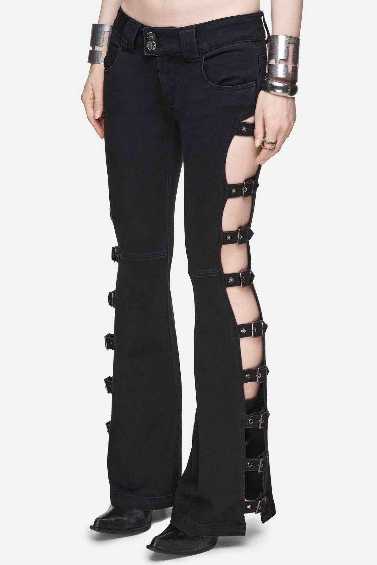 Imogen Buckle flare jeans - Black