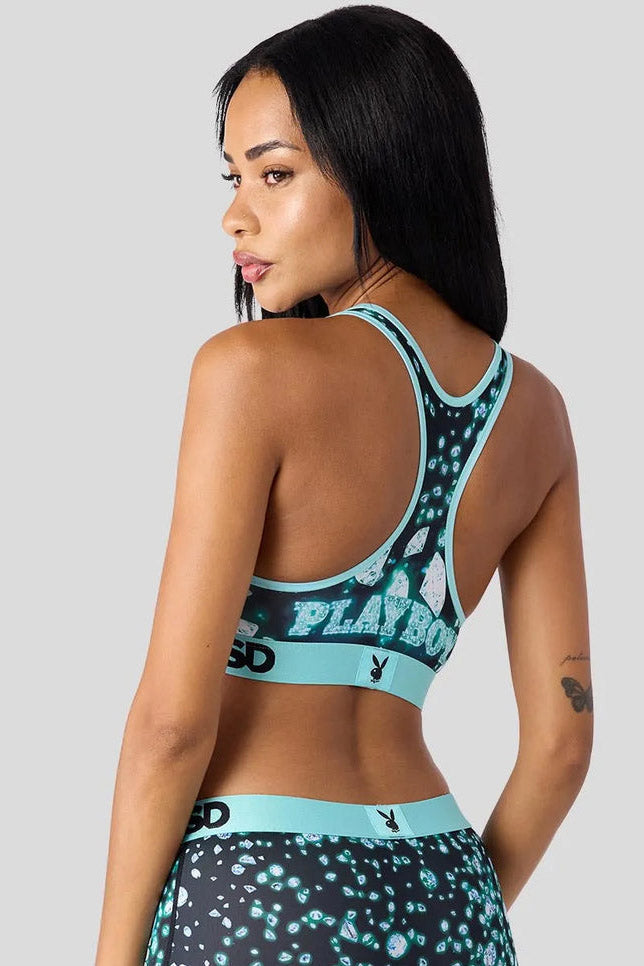 Bralette sportiva Playboy - Blue/Green
