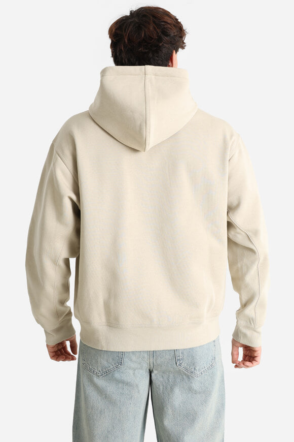 American Script oversized zip-up hoodie with hood - Fleur De Sel