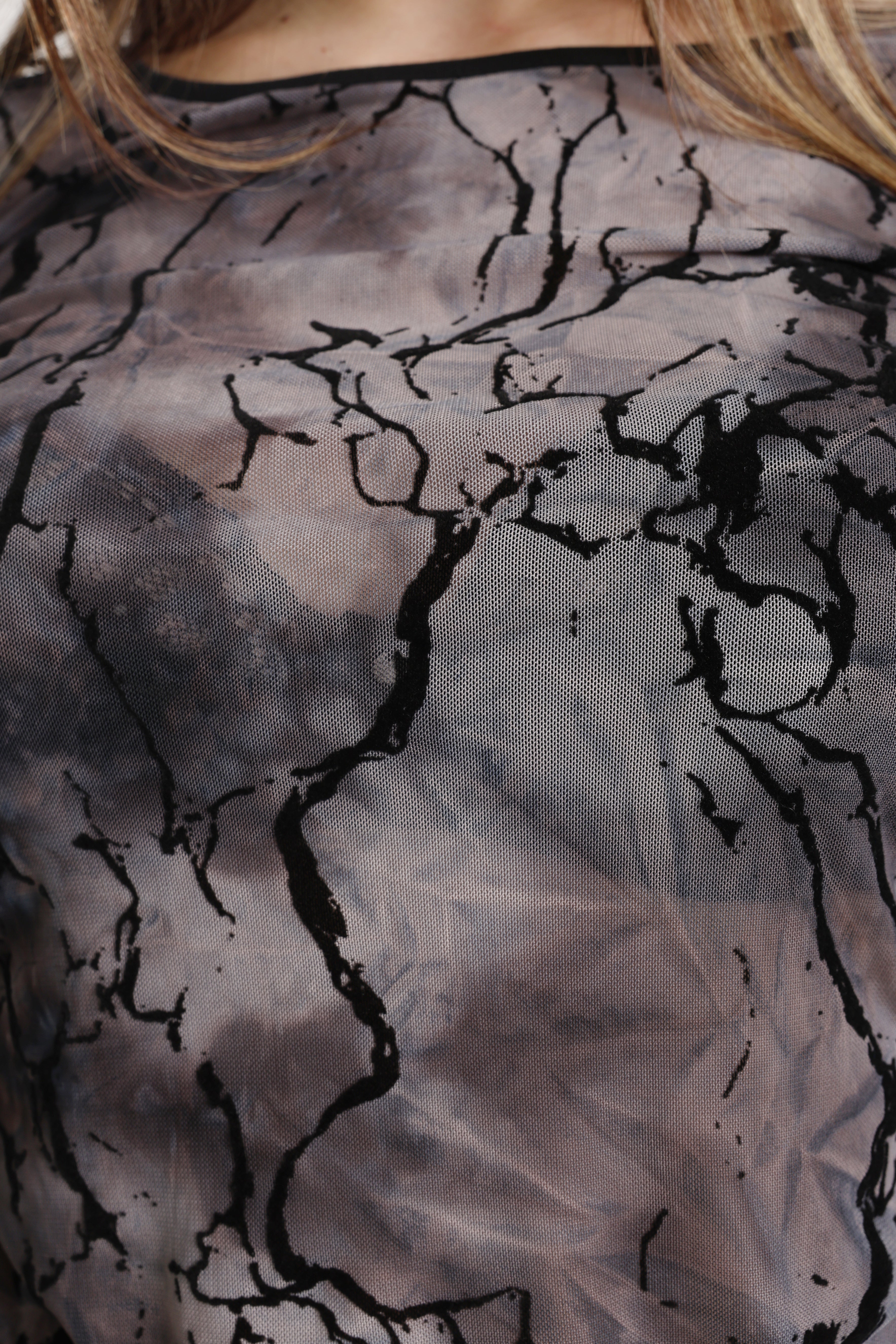 Camicia a maniche lunghe in rete Valkyrie - Grigio + Nero