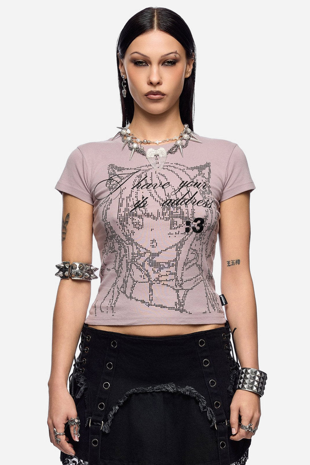 IP Adress Crop T-Shirt - Dusky Pink