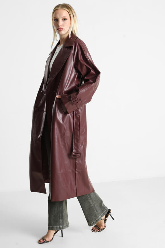 Trenchcoat en similicuir - Bordeaux
