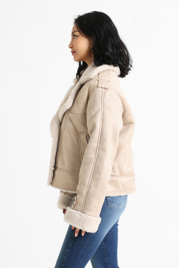 Veste en shearling Ylva - Safari + Pumice Stone