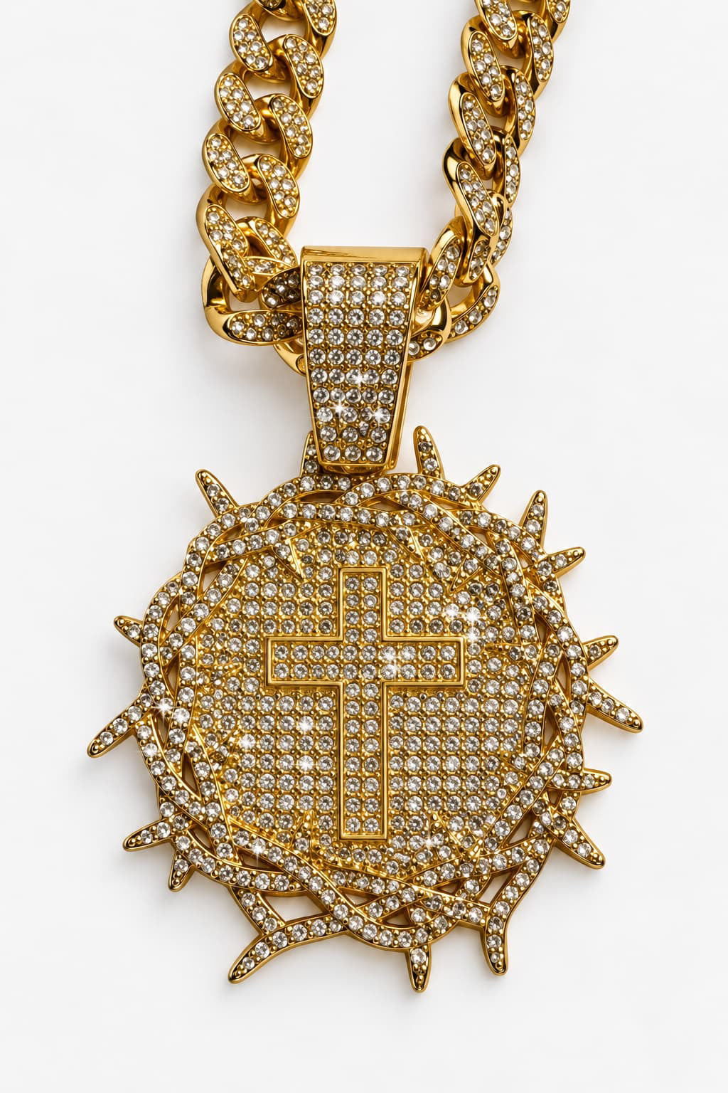 Panzerkette mit Strass - Gold