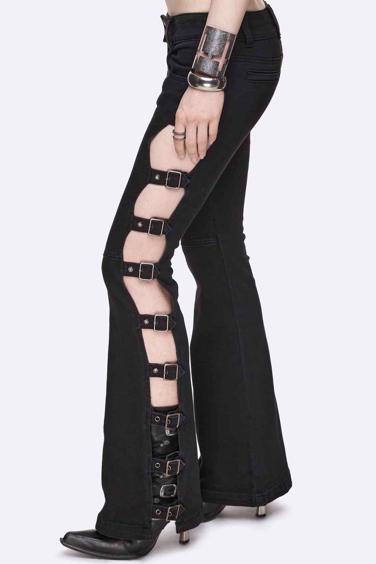 Imogen Buckle flare jeans - Black