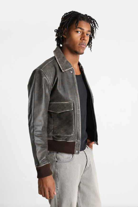 JORGREENWICH Bomber Kunstlederjacke - Black