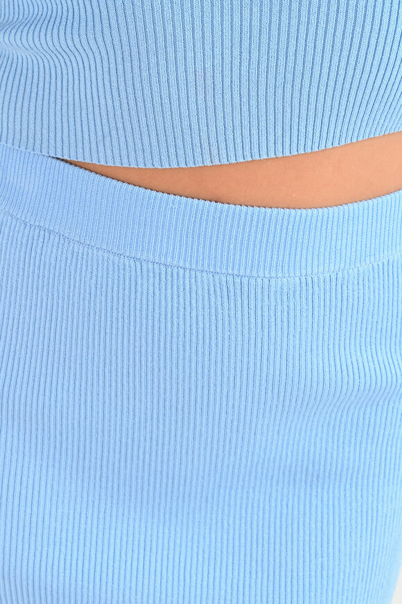 Gonna midi a coste - blu chiaro