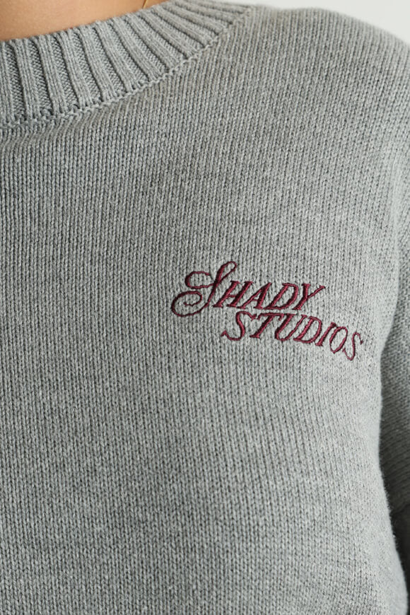 Oversized knitted sweater - mottled gray