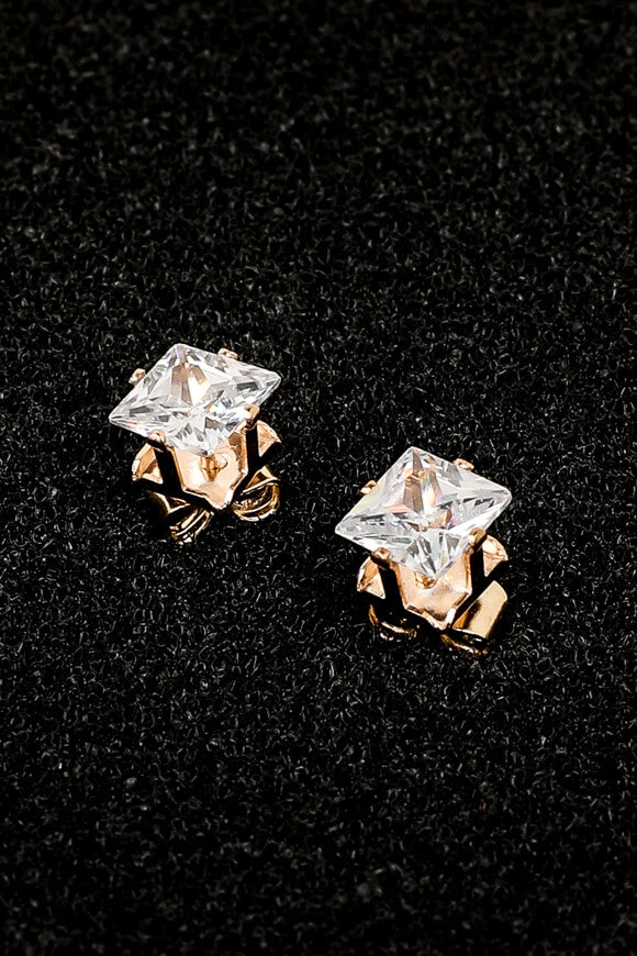 Boucles d'oreilles - Transparent + Couleur Or