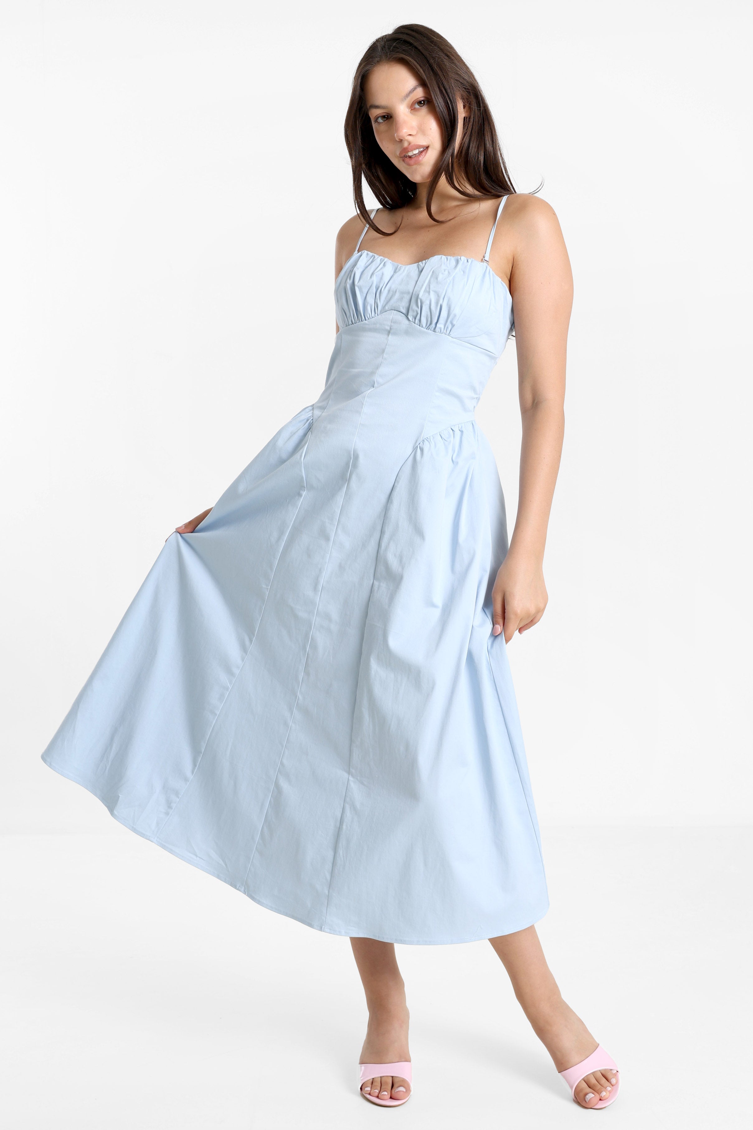 Robe midi - Bleu clair
