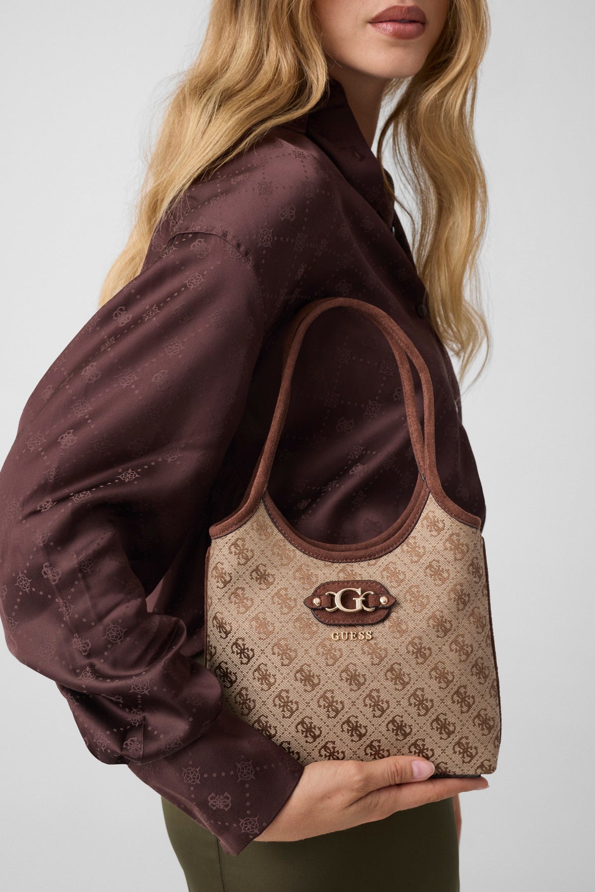 Samantha Mini Hand- / Umhängetasche - Latte + Brown