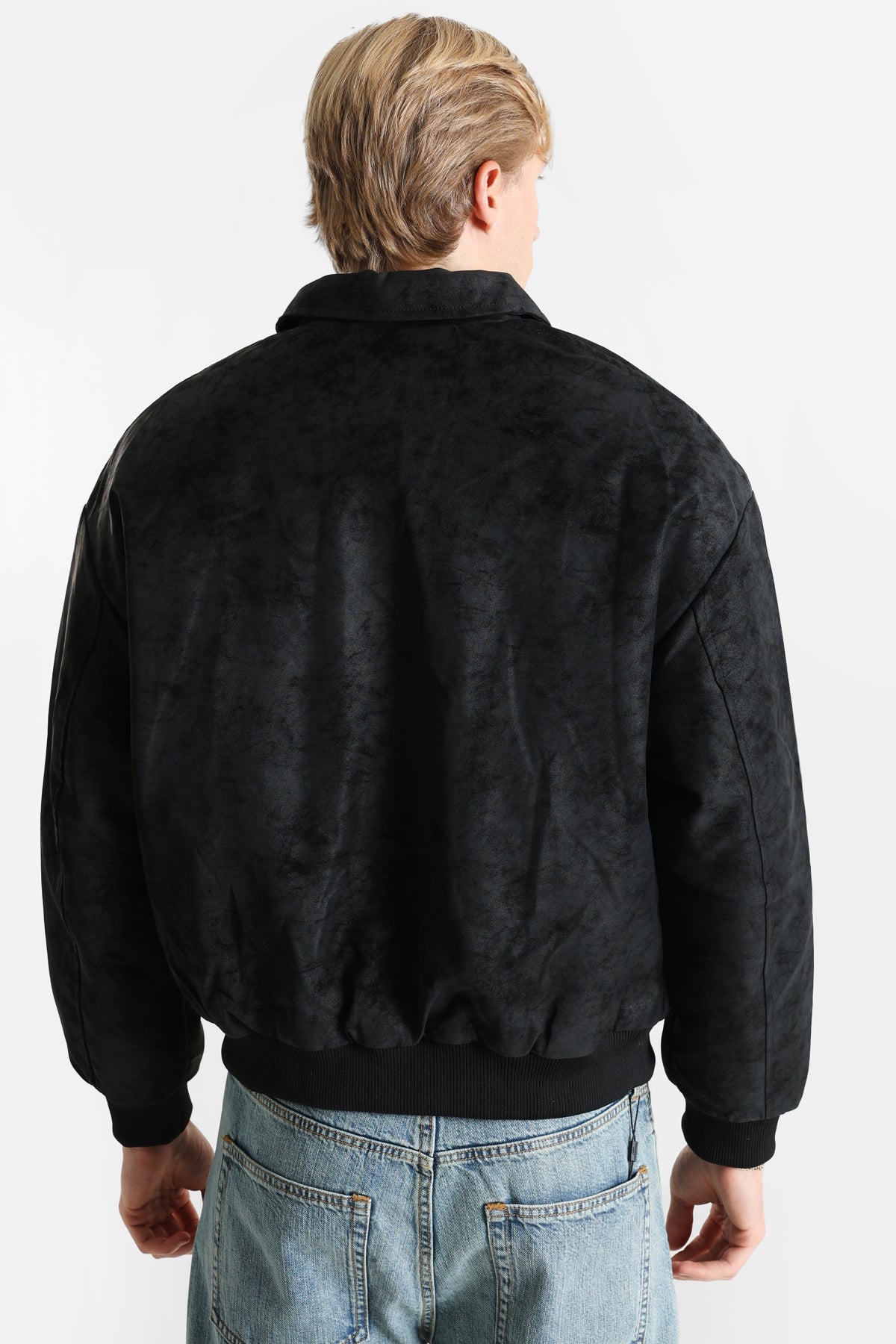 Veste en similicuir doublée - Black