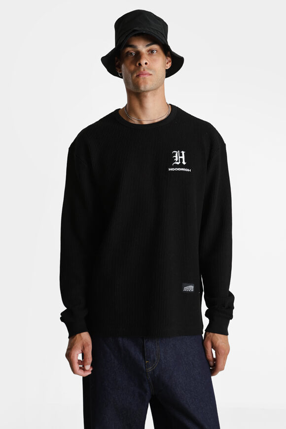 Shirt manches longues en tissu gaufré - Black