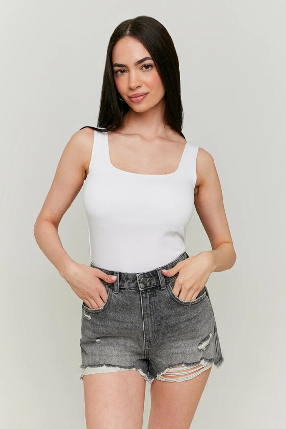 Mom fit denim shorts - dark gray denim