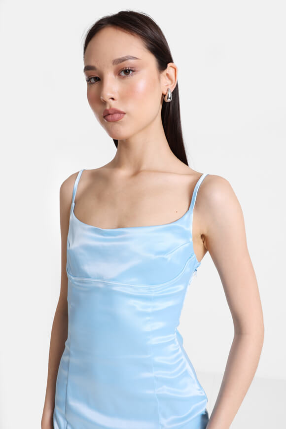 Satin maxi dress - light blue