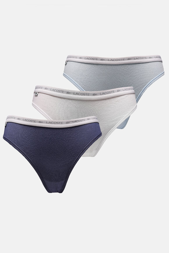 Three-pack of thongs - White + Navy + Light Blue