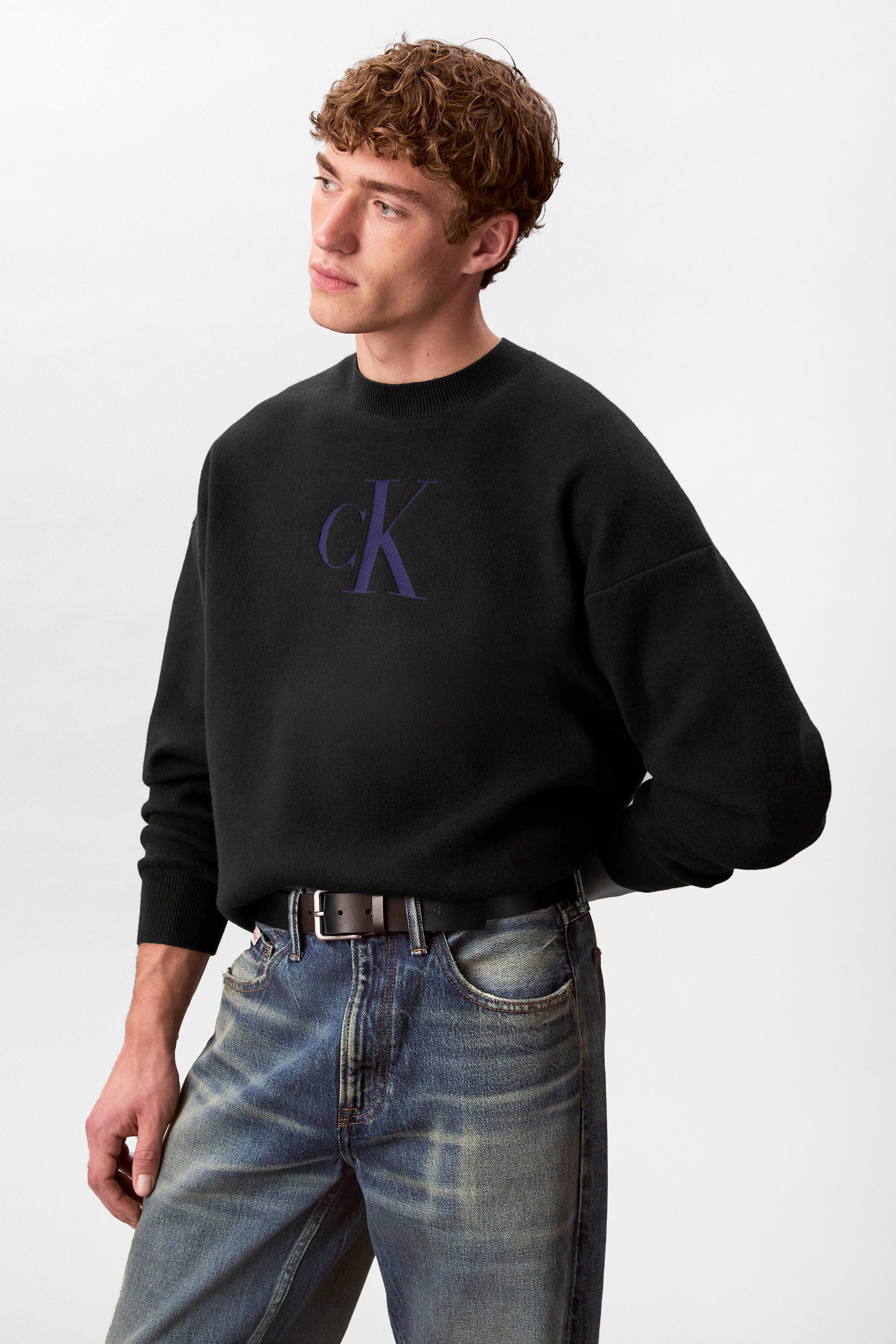 Pull ample en tricot - Black