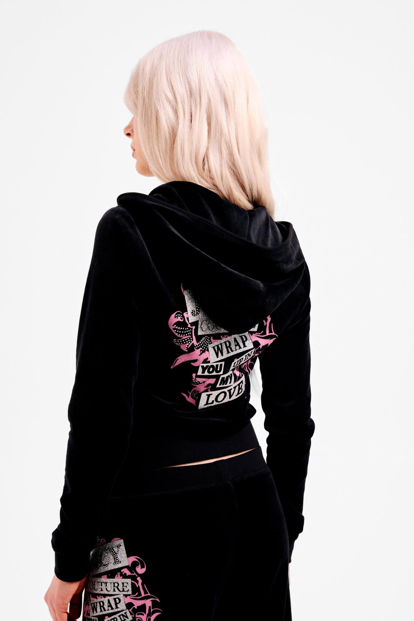 Short velvet jacket - Black