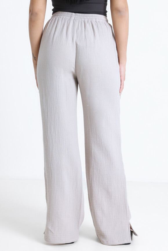 Pantalon large en mousseline - Stone