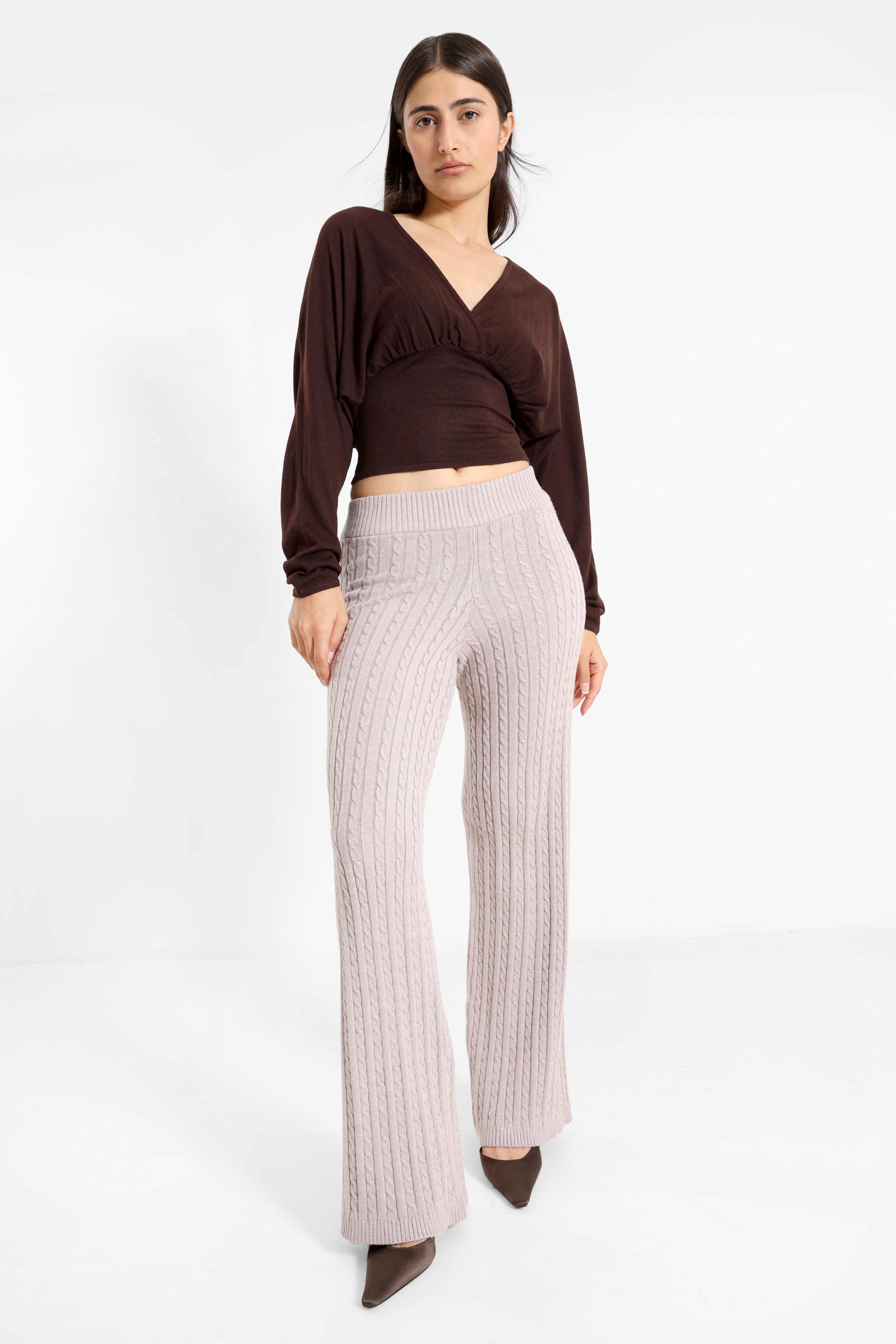 Fine knit jumper - Brun foncé