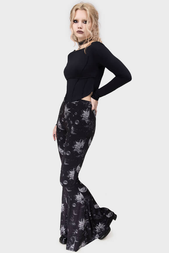 Azurement Bootcut Leggings - Black