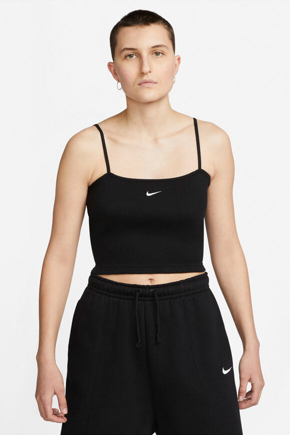 Ribbed crop top - black