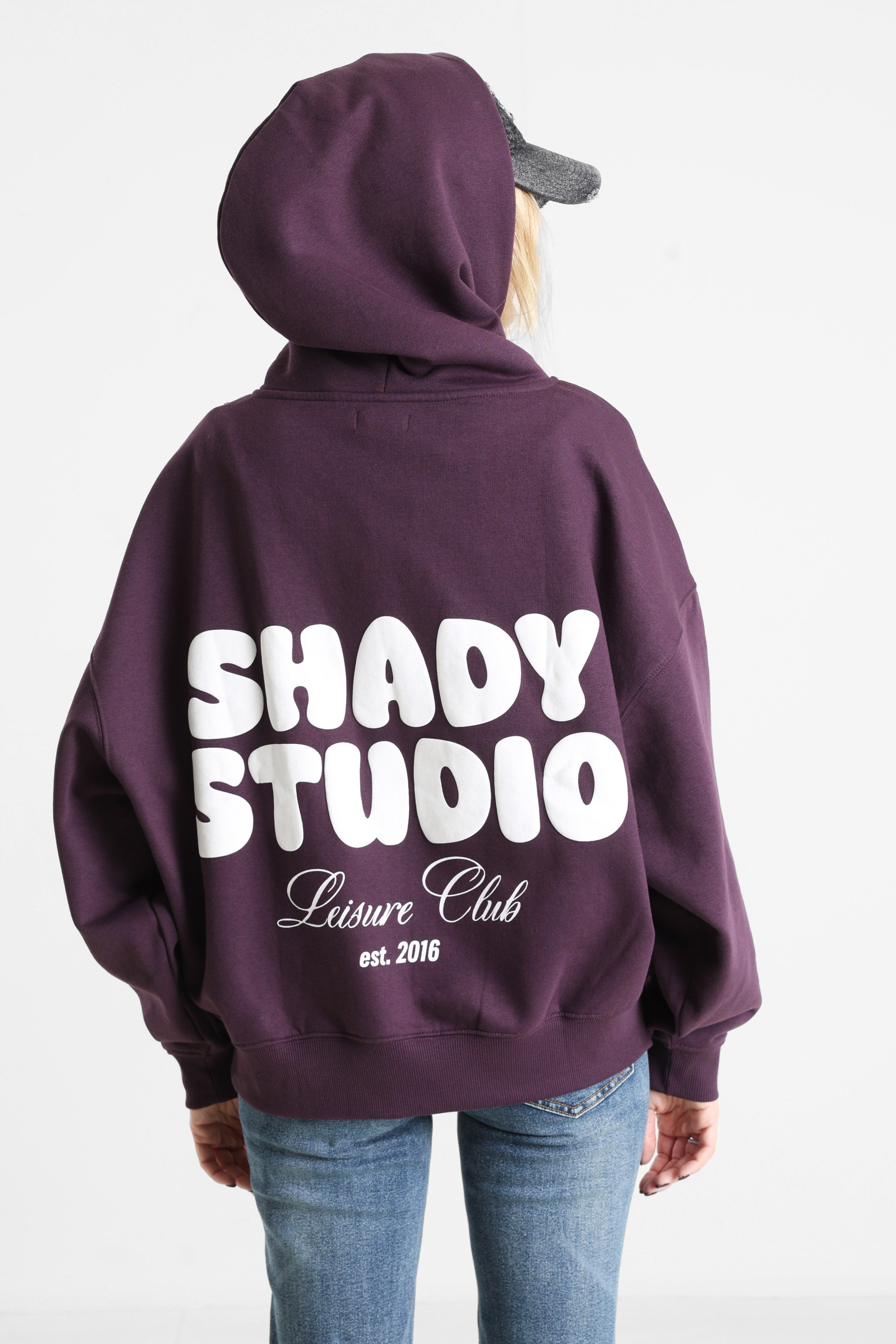 Kapuzensweatjacke - Aubergine