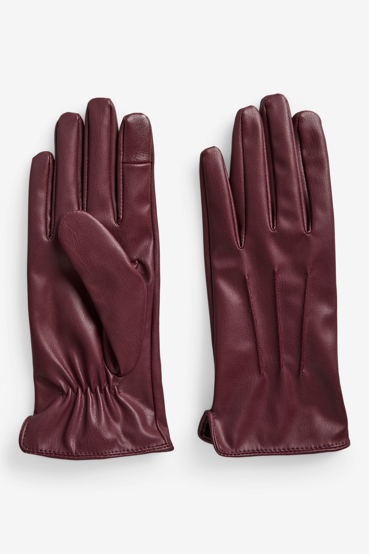 PCCELLIE guanti touch in similpelle - Tawny Port