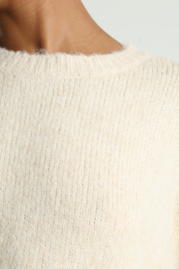 Oversize Strickpullover - Hellbeige meliert