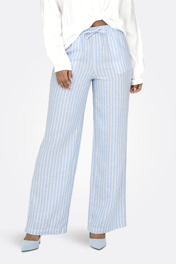Caro pantalon en lin - Blissful Blue + Cloud Dancer