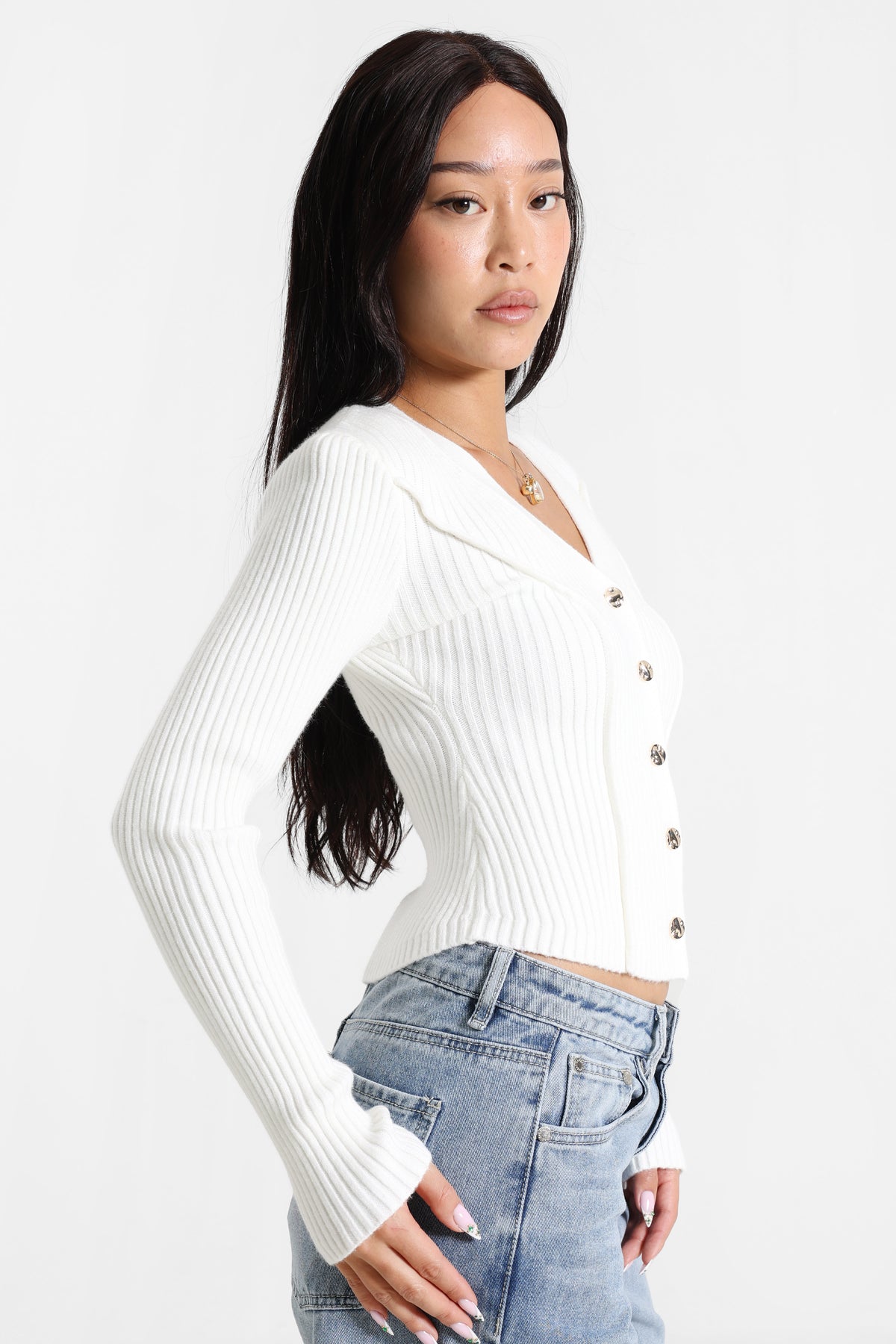 Crop Cardigan - Offwhite