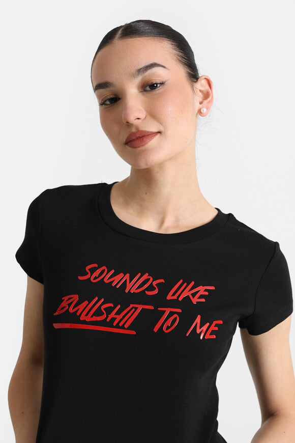 Maglietta con taglio a goccia - Nero