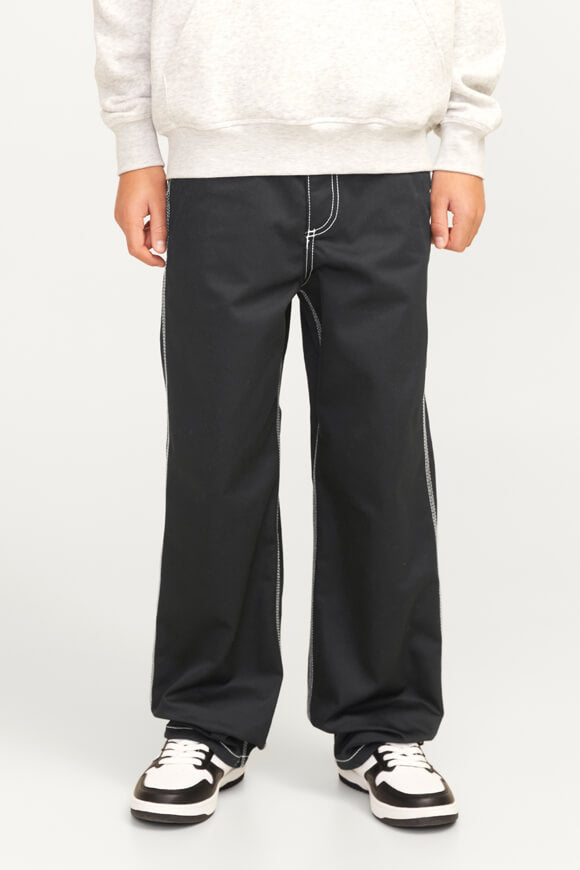 Stalex Contrast Worker Relaxed Fit Jeans - Black + White
