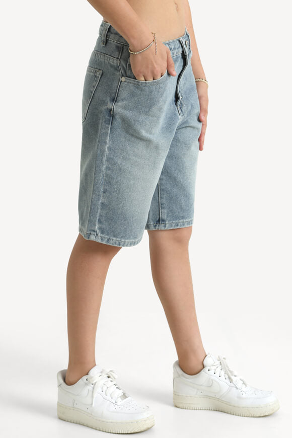 Short en jean baggy fit - Bleu délavé