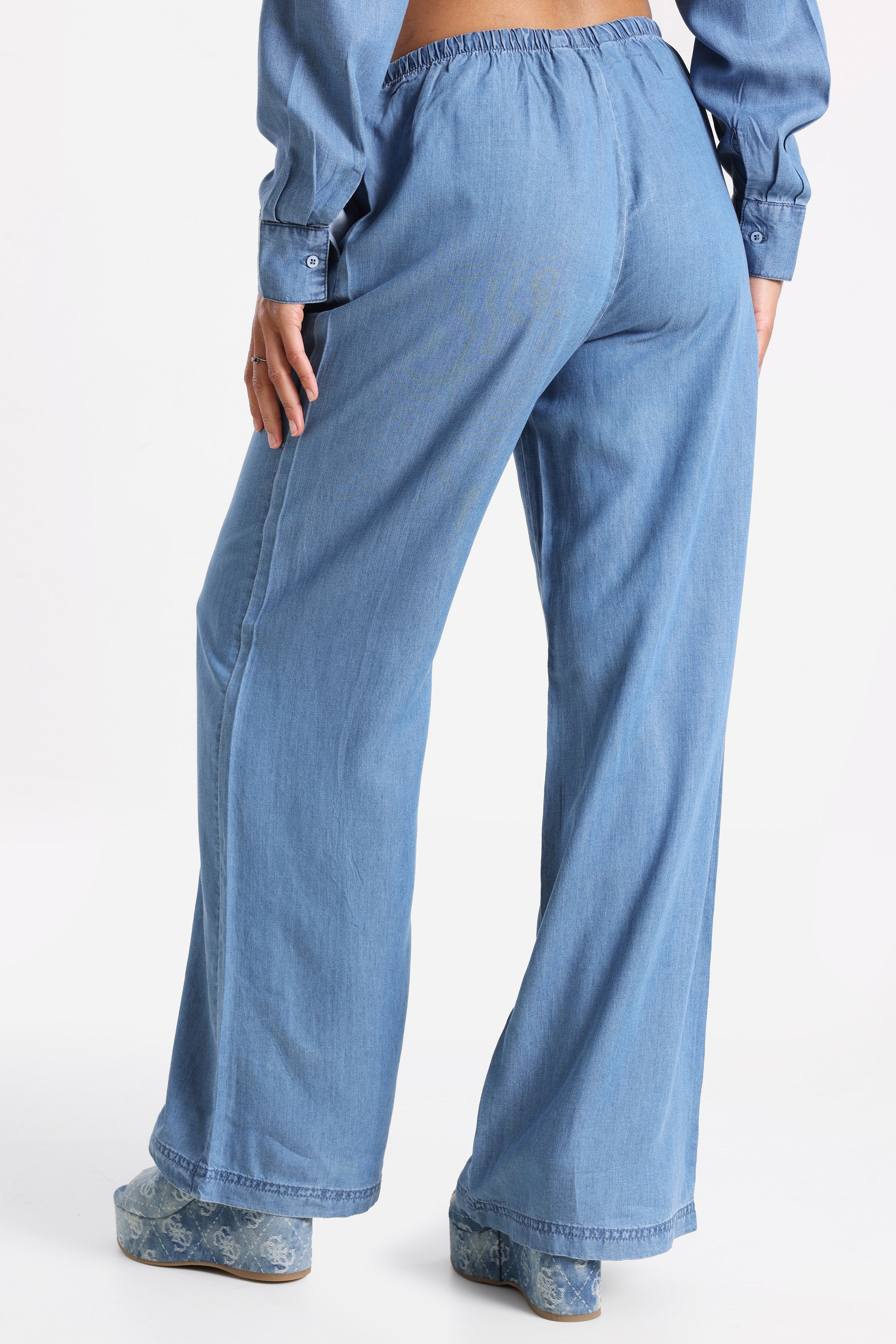 ONLCHARIS pantaloni in tessuto - Medium Blue Denim