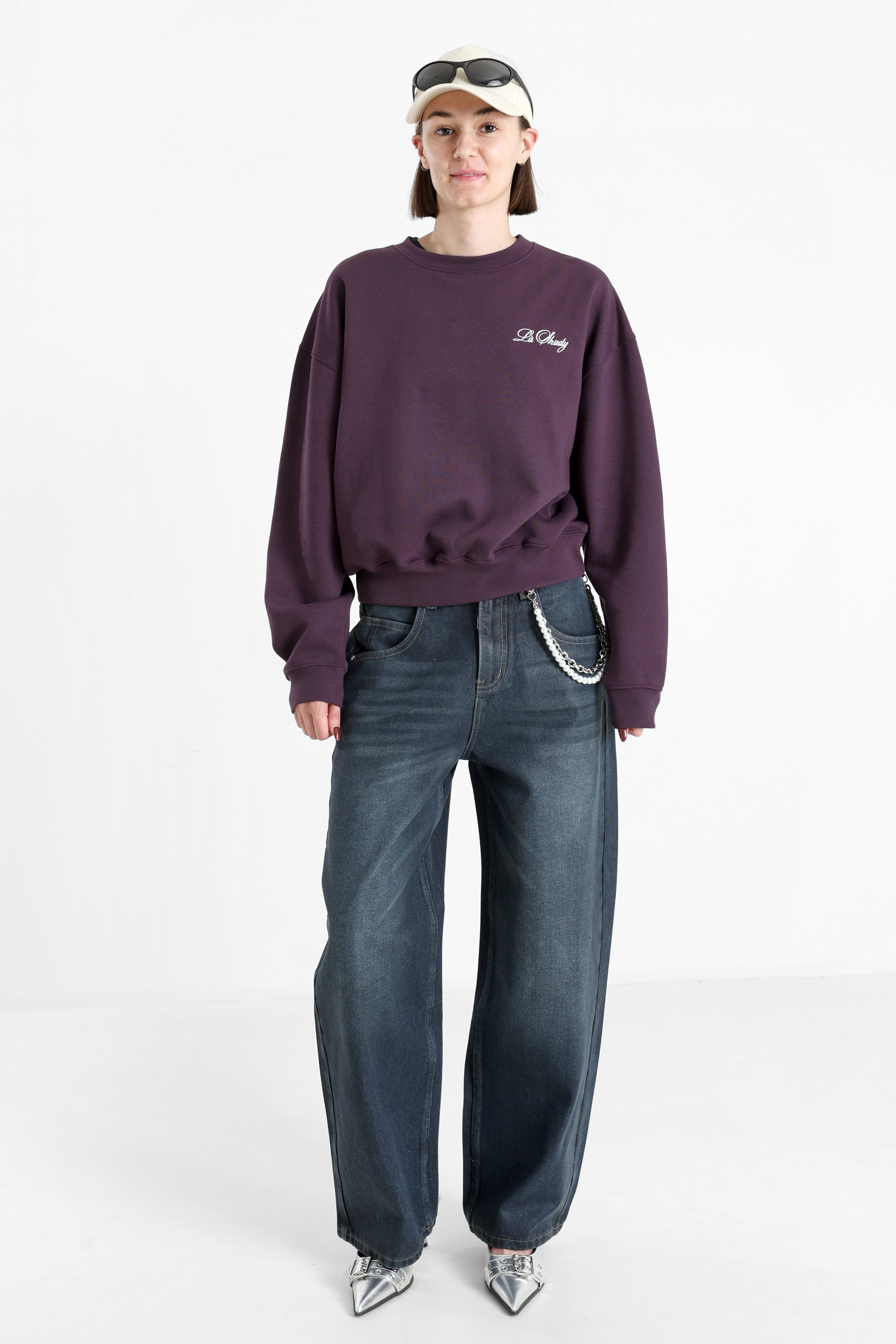 Sweatshirt - Aubergine + Ecru