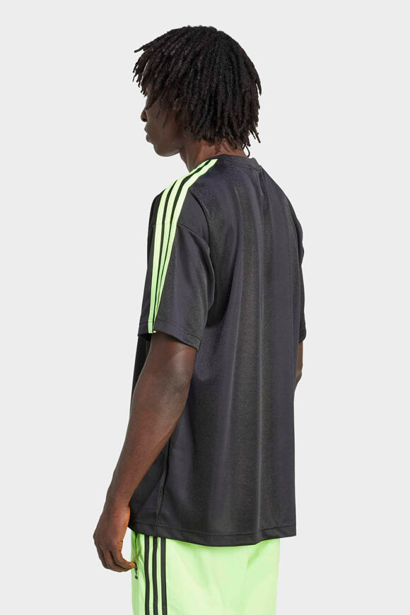 Jacquard Jersey t-shirt - Black + Signal Green