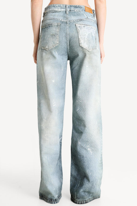 Jeans à jambes larges - Bleu/Gris