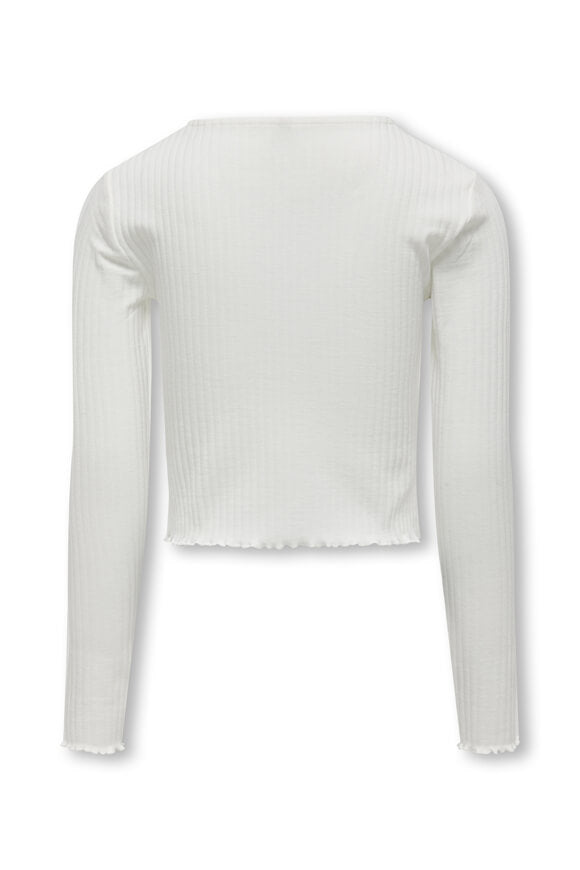 KOGNELLA geripptes Langarmshirt - Cloud Dancer